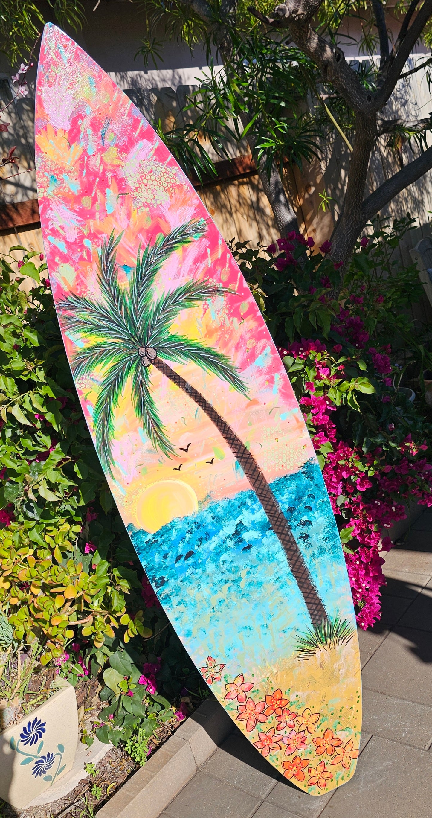Decorative Beach Surfboard | Palm tree Wall Art ~ 183C