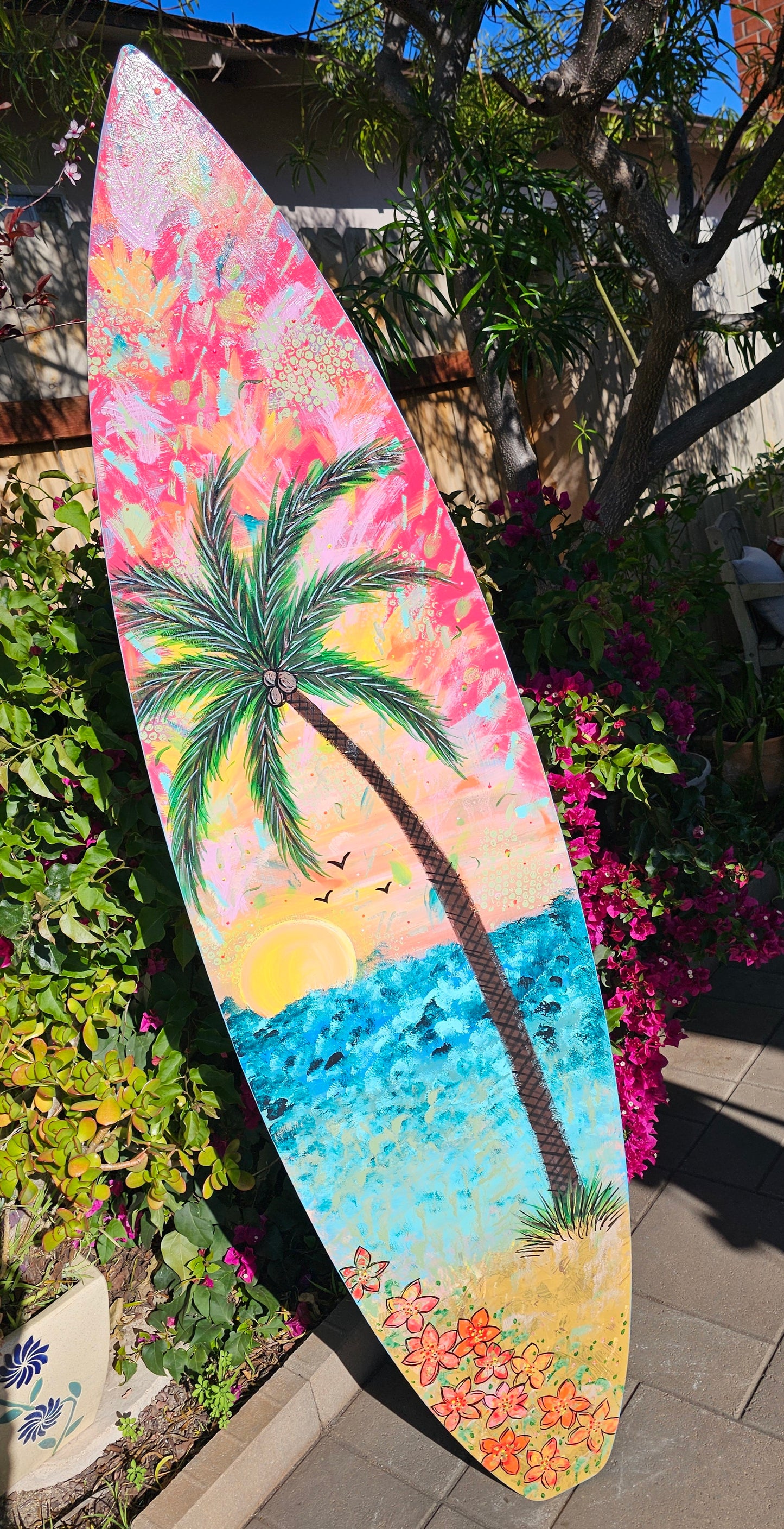 Decorative Beach Surfboard | Palm tree Wall Art ~ 183C