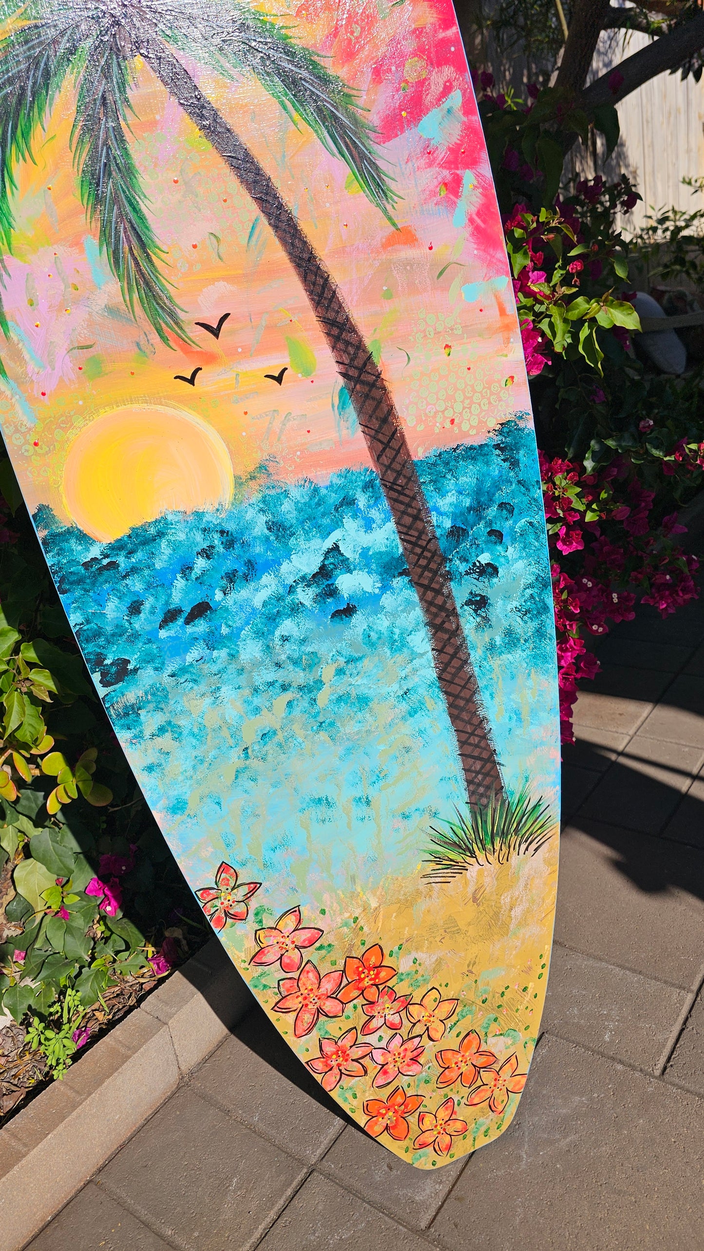 Decorative Beach Surfboard | Palm tree Wall Art ~ 183C