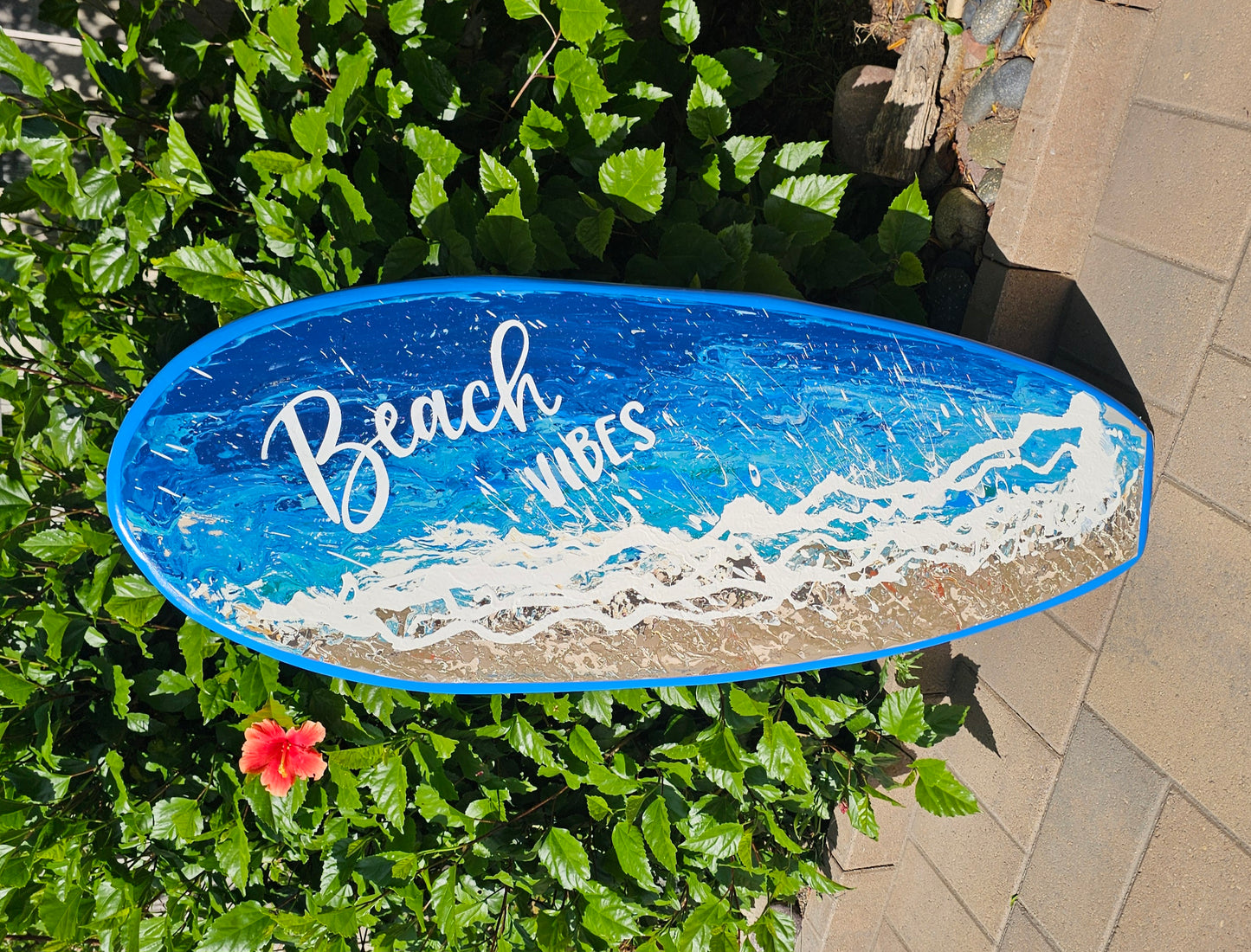 Beach vibes Surfboard Wall Art