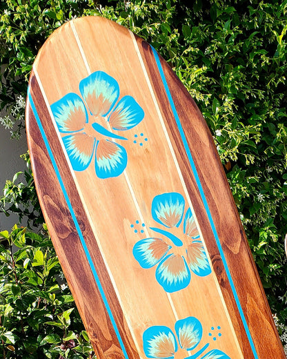 Tropical Surfboard Wall Art decor | Hawaiian decoration | Hibiscus Surf board | 16C