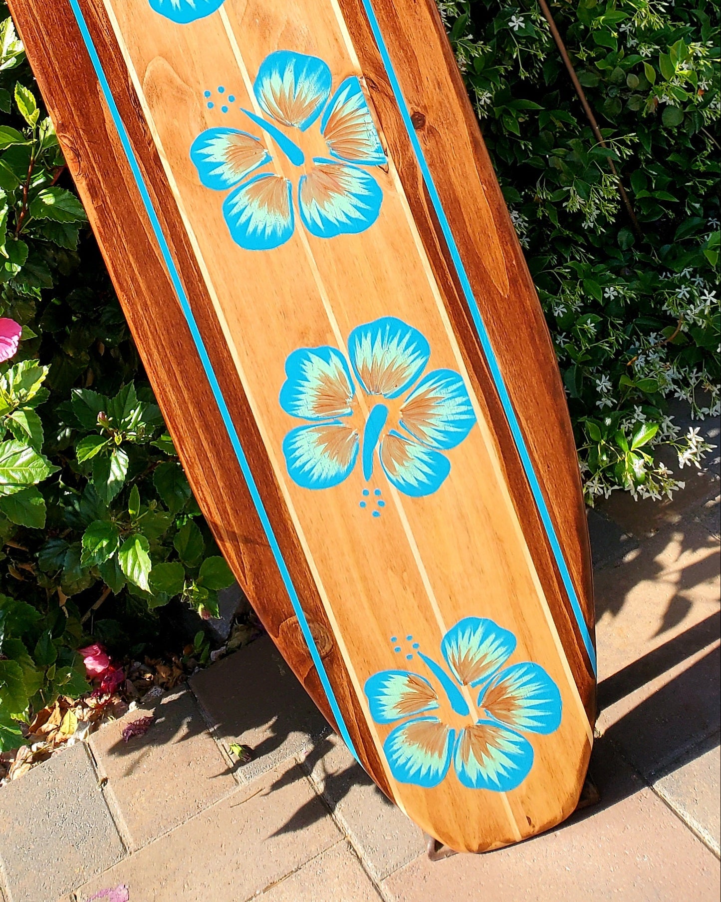 Tropical Surfboard Wall Art decor | Hawaiian decoration | Hibiscus Surf board | 16C