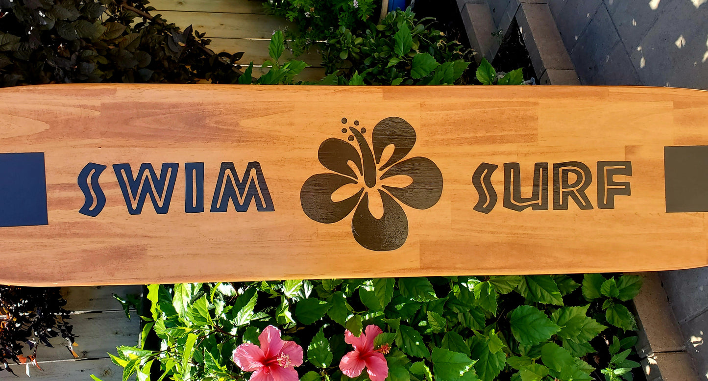 Hibiscus Surfboard Wall Art Beach Decor Swim - Surf  6-88