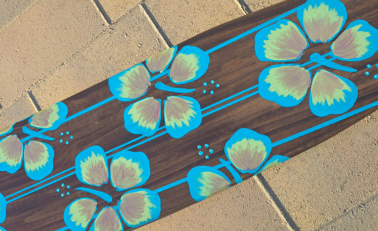 Copper Hibiscus Surfboard Wall Art | Beach Decor