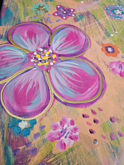 Floral Surfboard Wall Art | Beach Decor