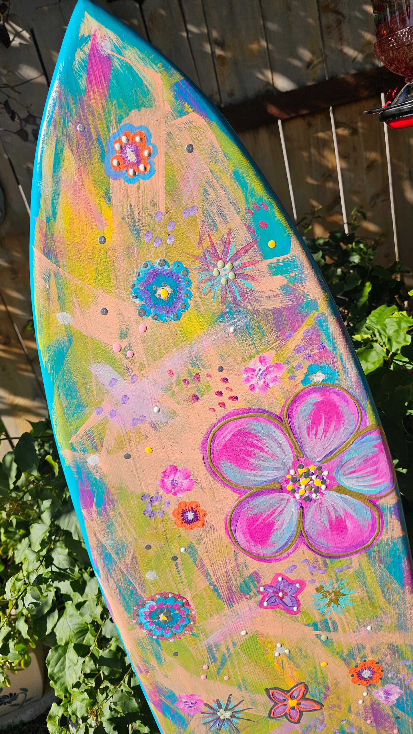Floral Surfboard Wall Art | Beach Decor