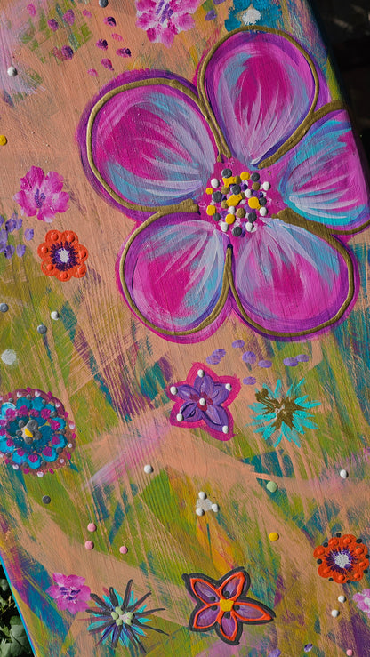 Floral Surfboard Wall Art | Beach Decor