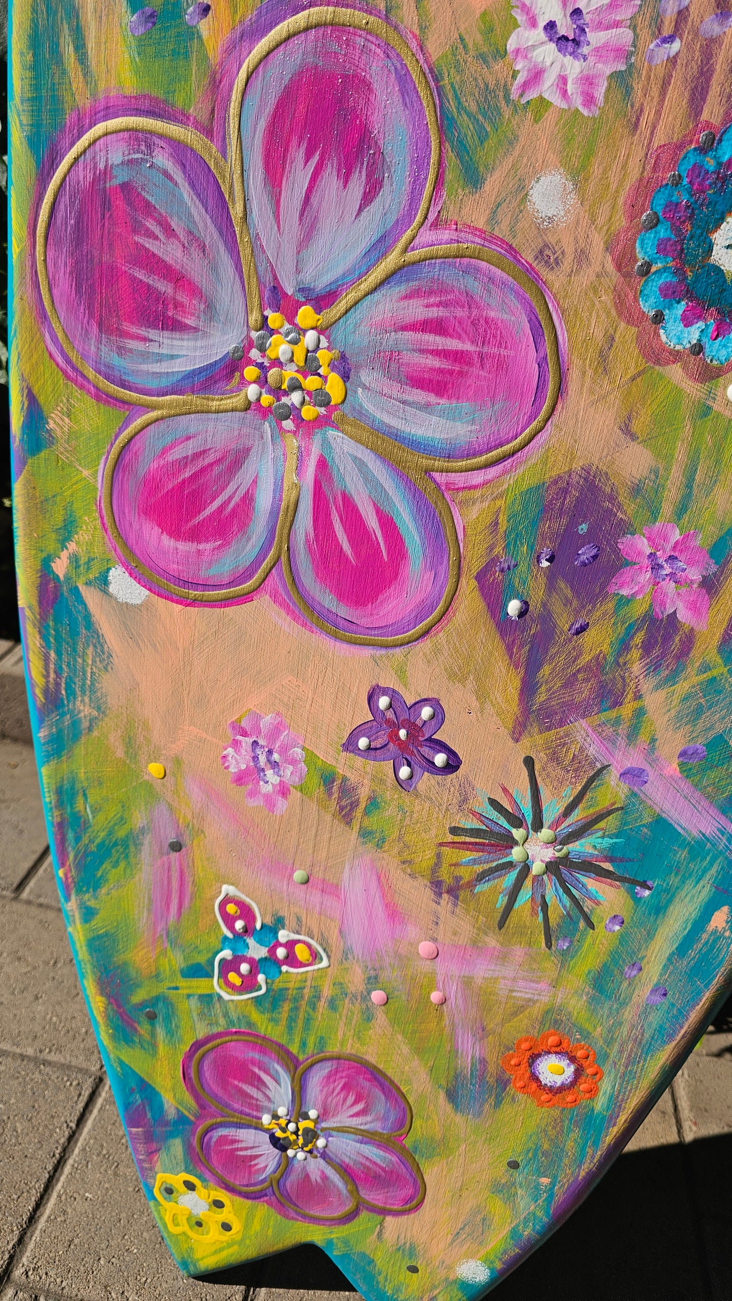 Floral Surfboard Wall Art | Beach Decor