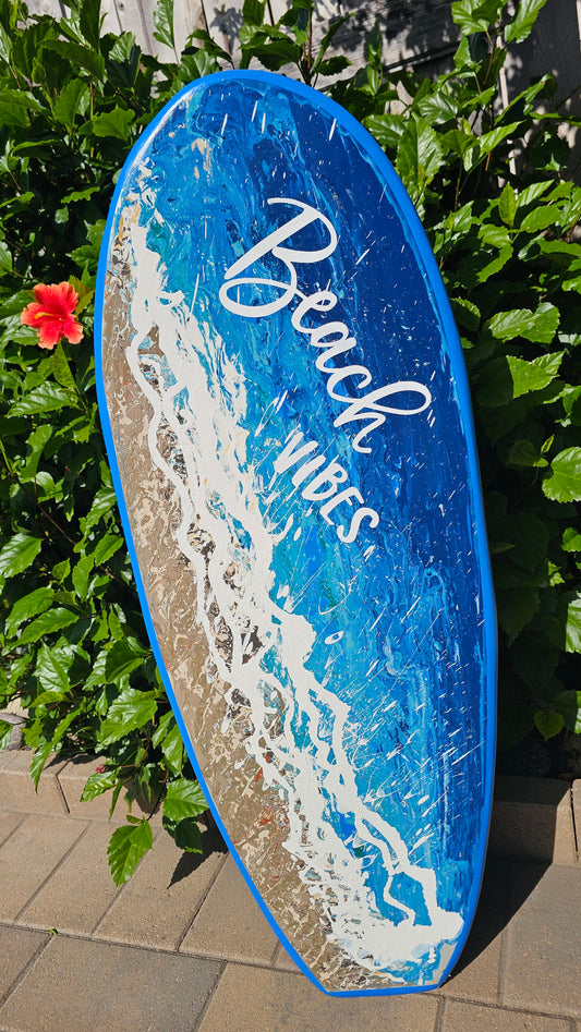 Beach vibes Surfboard Wall Art