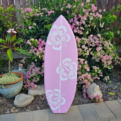 Pink Surfboard wall art | Tropical Beach Decor