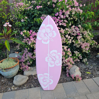 Pink Surfboard wall art | Tropical Beach Decor