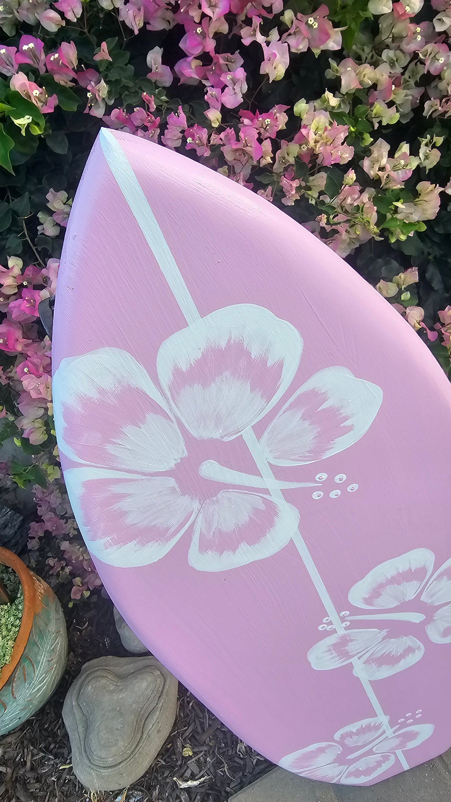 Pink Surfboard wall art | Tropical Beach Decor