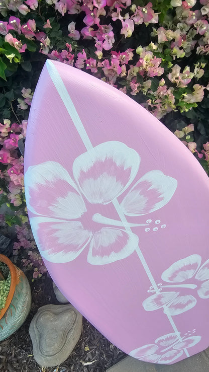 Pink Surfboard wall art | Tropical Beach Decor