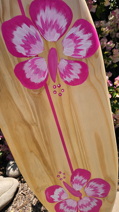 Pink Surfboard wall art | Tropical Beach Decor