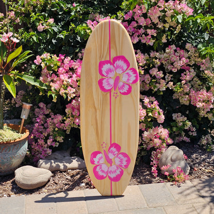 Pink Surfboard wall art | Tropical Beach Decor