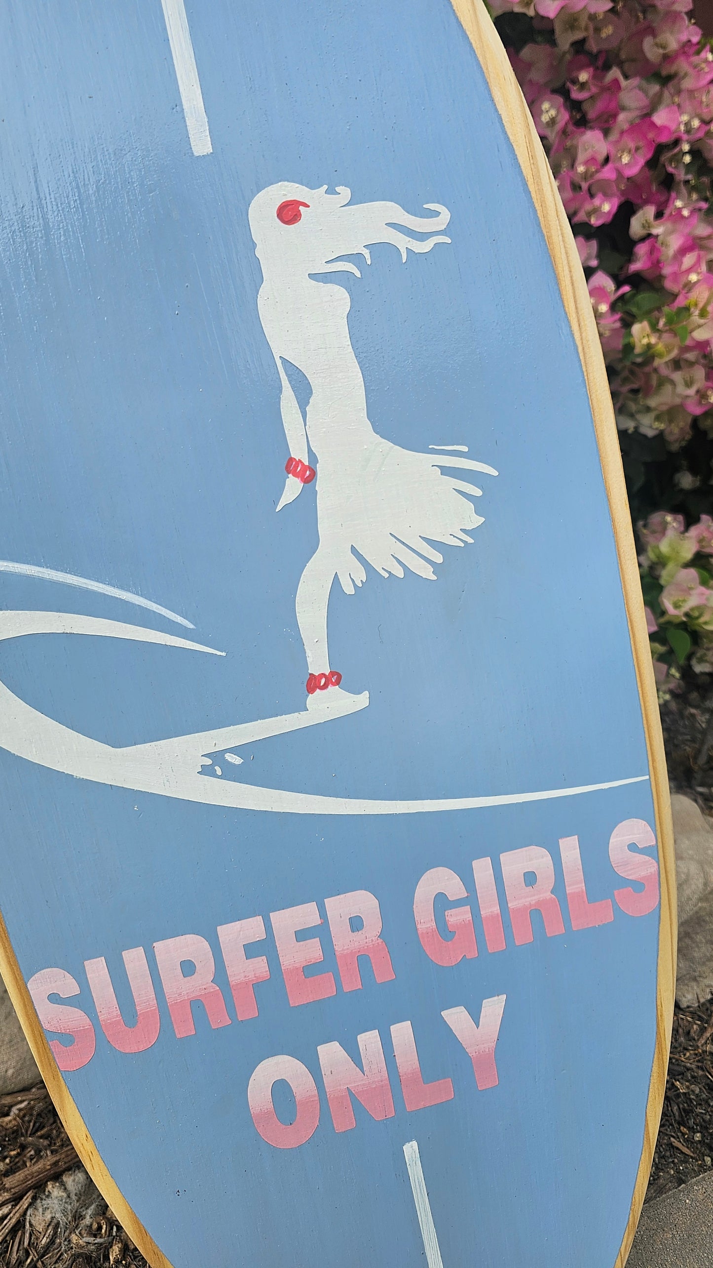 Surfer Girl Surfboard wall art | Tropical Nursery Beach Decor