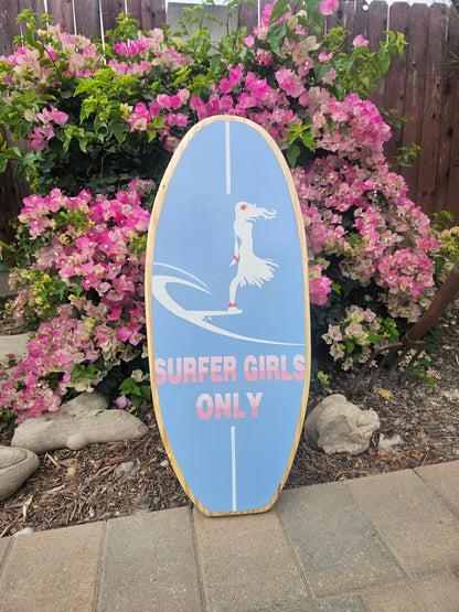 Surfer Girl Surfboard wall art | Tropical Nursery Beach Decor