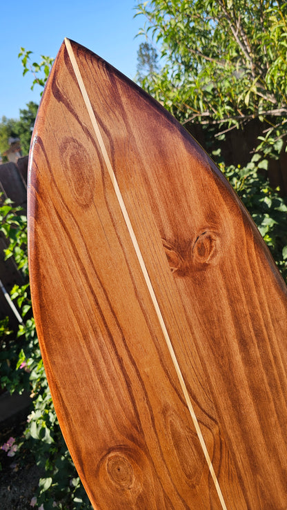 Mahogany Fishtail Surfboard Wall Art | Tropical Beach Decor