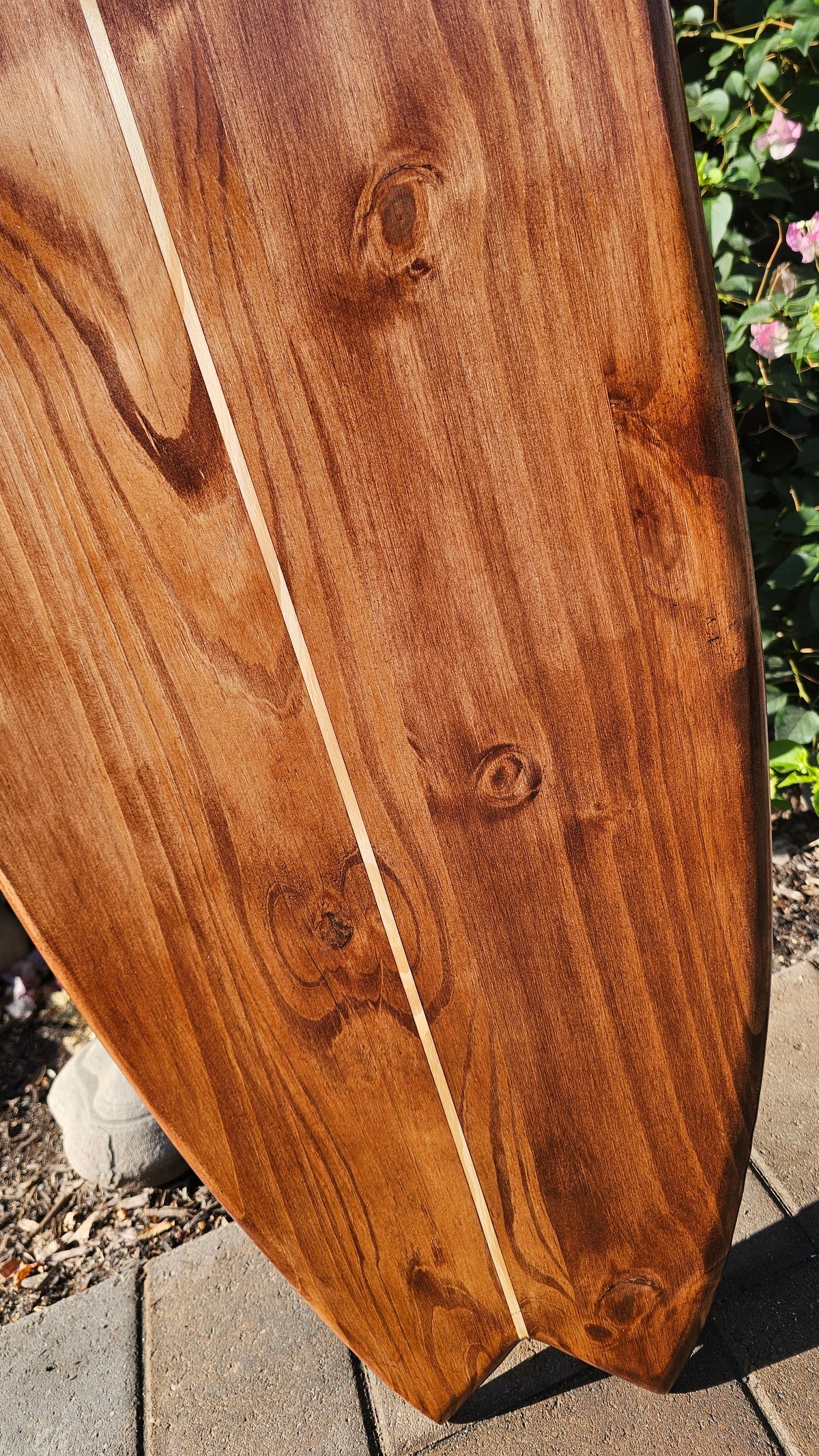 Mahogany Fishtail Surfboard Wall Art | Tropical Beach Decor