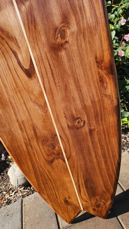 Mahogany Fishtail Surfboard Wall Art | Tropical Beach Decor