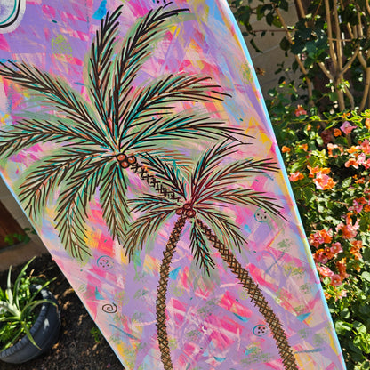 Tropical Surfboard Wall art | Palm trees