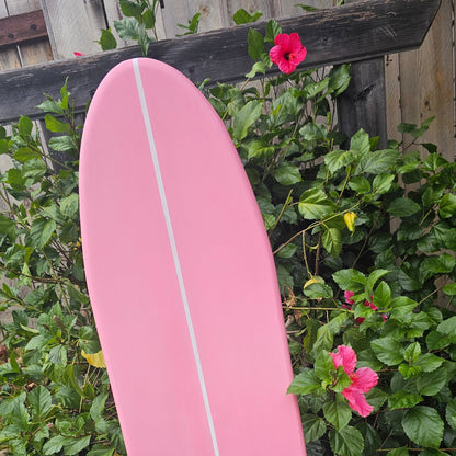 Pink Surfboard Wall Art | Hibiscus Beach Decor | Decorative Surf Board | 4-164