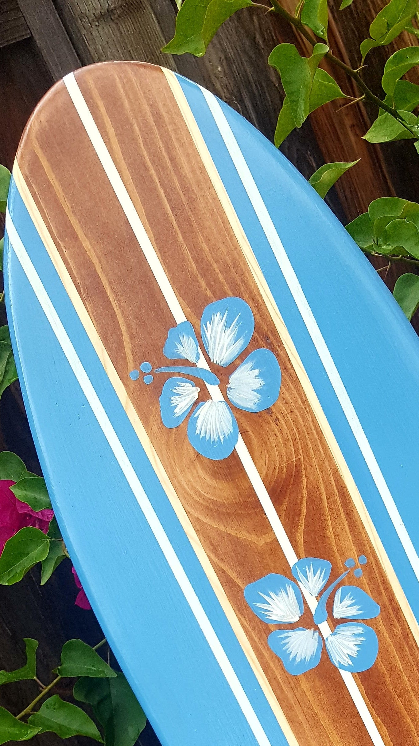Blue Hibiscus Surfboard Wall Art Beach Decor 4-21 – 🌺 San Diego