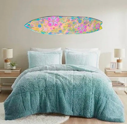 Floral Surfboard Wall Art | Beach Decor