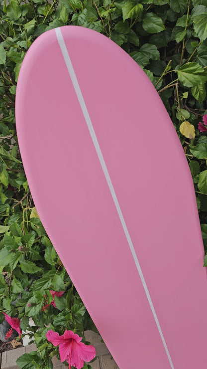 Pink Surfboard Wall Art | Hibiscus Beach Decor | Decorative Surf Board | 4-164