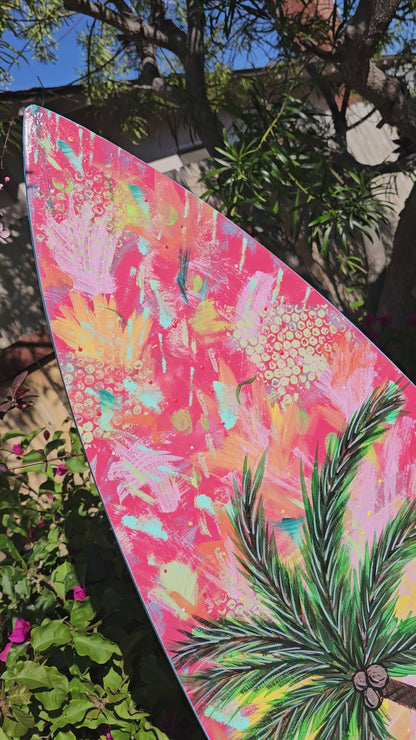 Decorative Beach Surfboard | Palm tree Wall Art  ~  183C