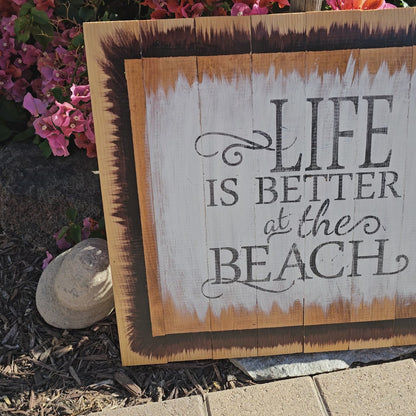 Rustic Life is better at the Beach Wall Art