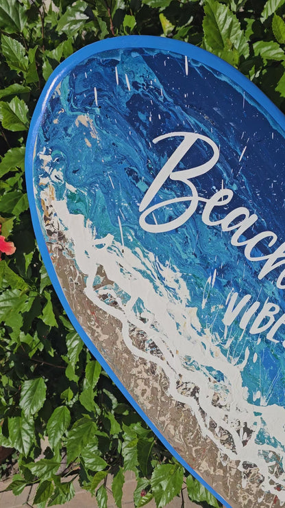 Beach vibes Surfboard Wall Art