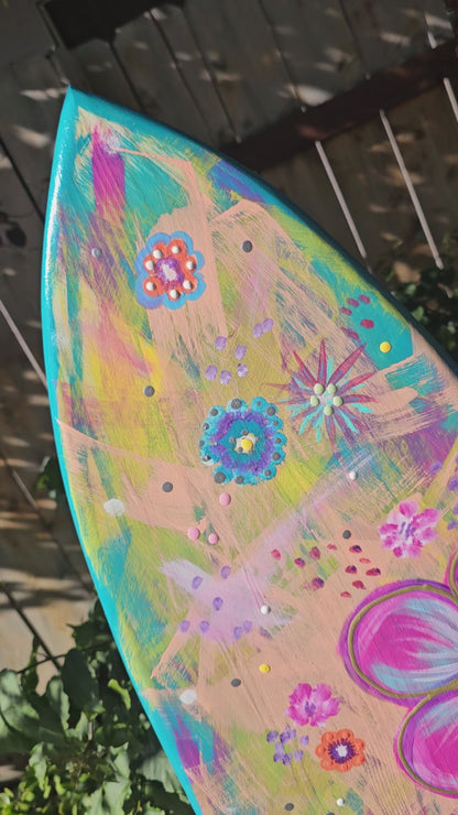Floral Surfboard Wall Art | Beach Decor