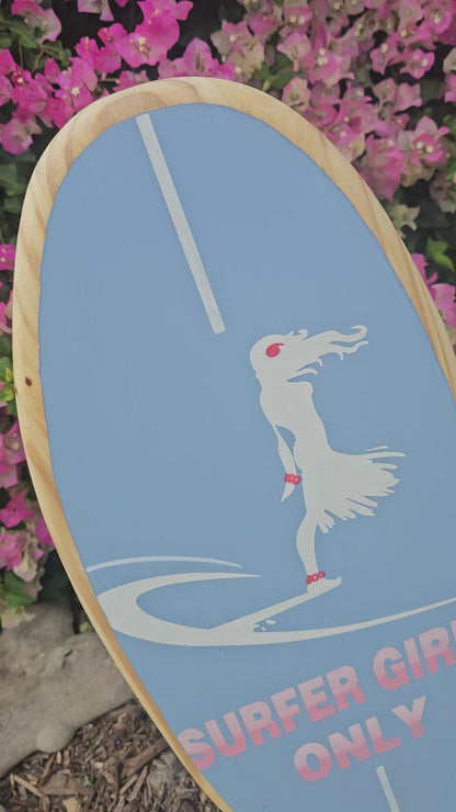 Surfer Girl Surfboard wall art | Tropical Nursery Beach Decor
