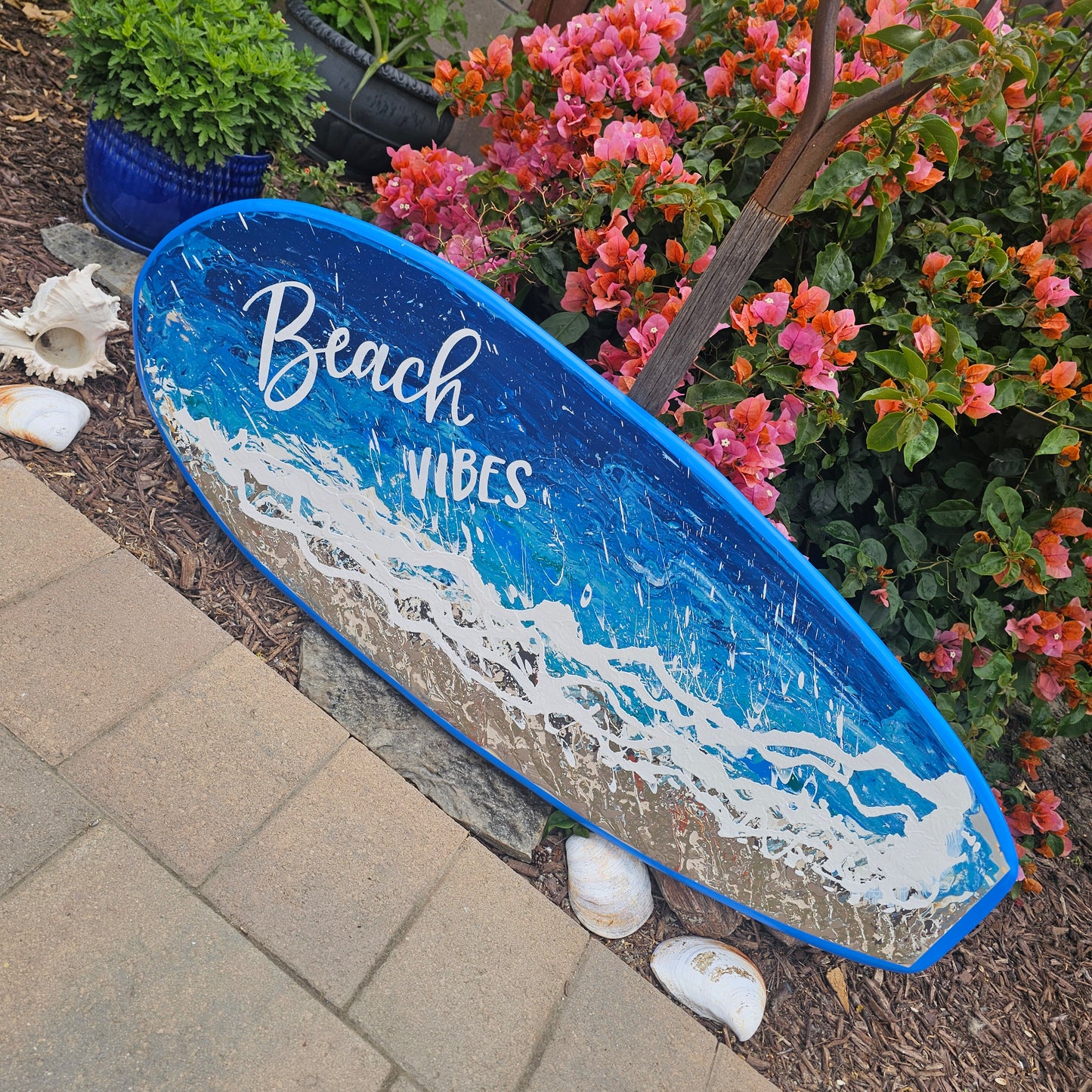 Beach vibes Surfboard Wall Art