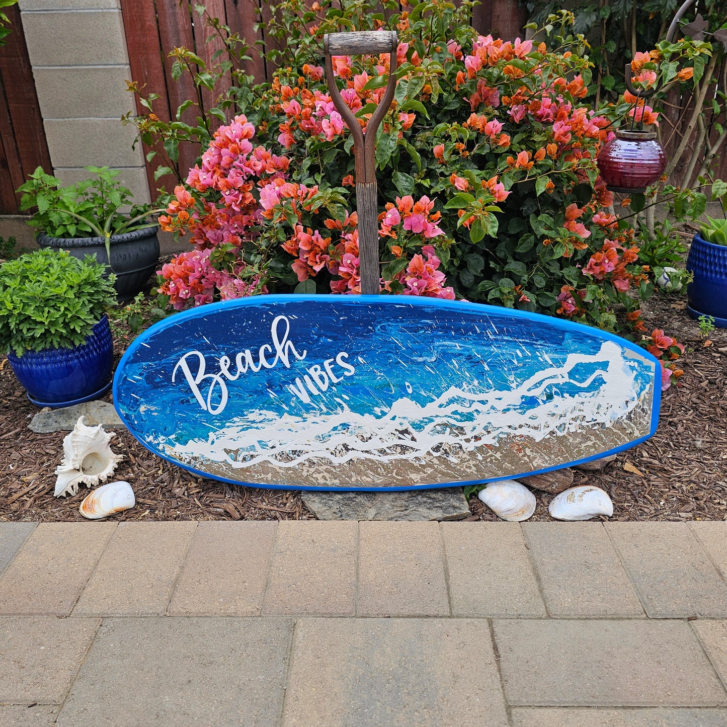 Beach vibes Surfboard Wall Art