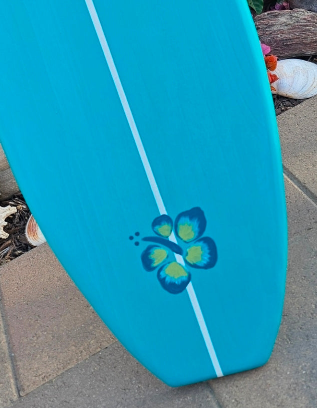 Teal Surfboard wall art | Tropical Beach Decor
