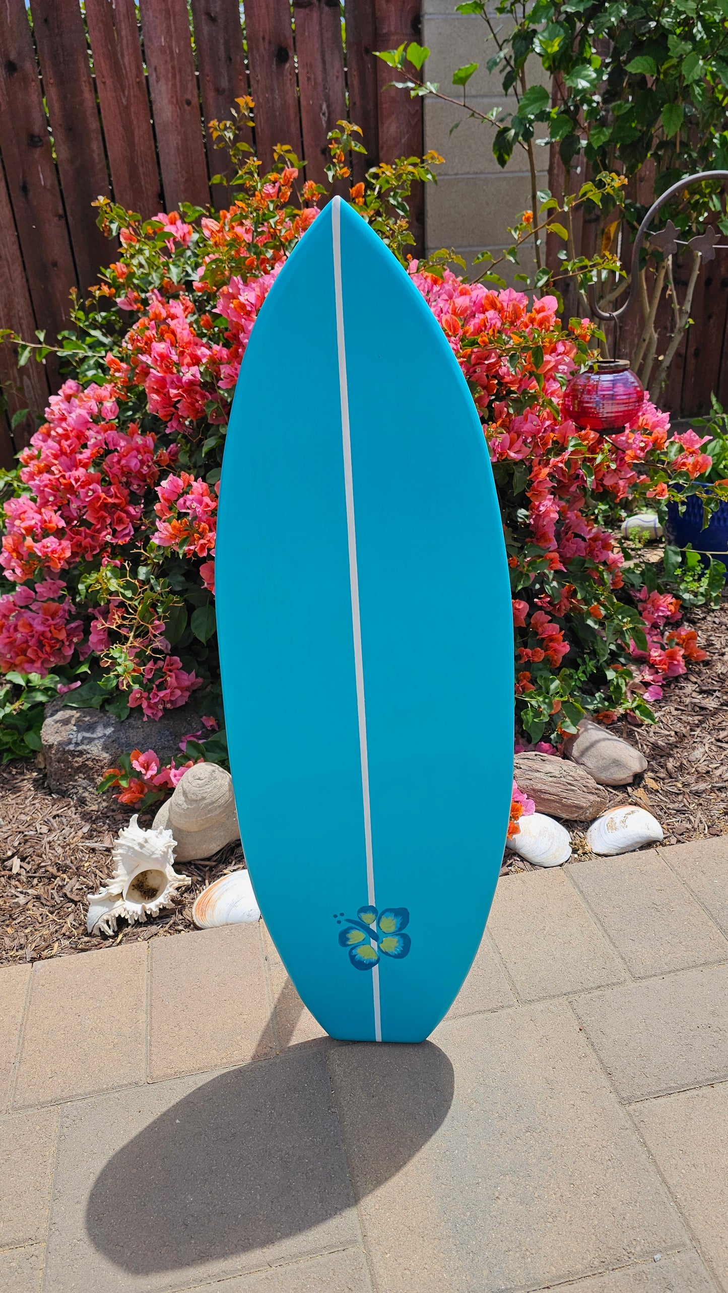 Teal Surfboard wall art | Tropical Beach Decor