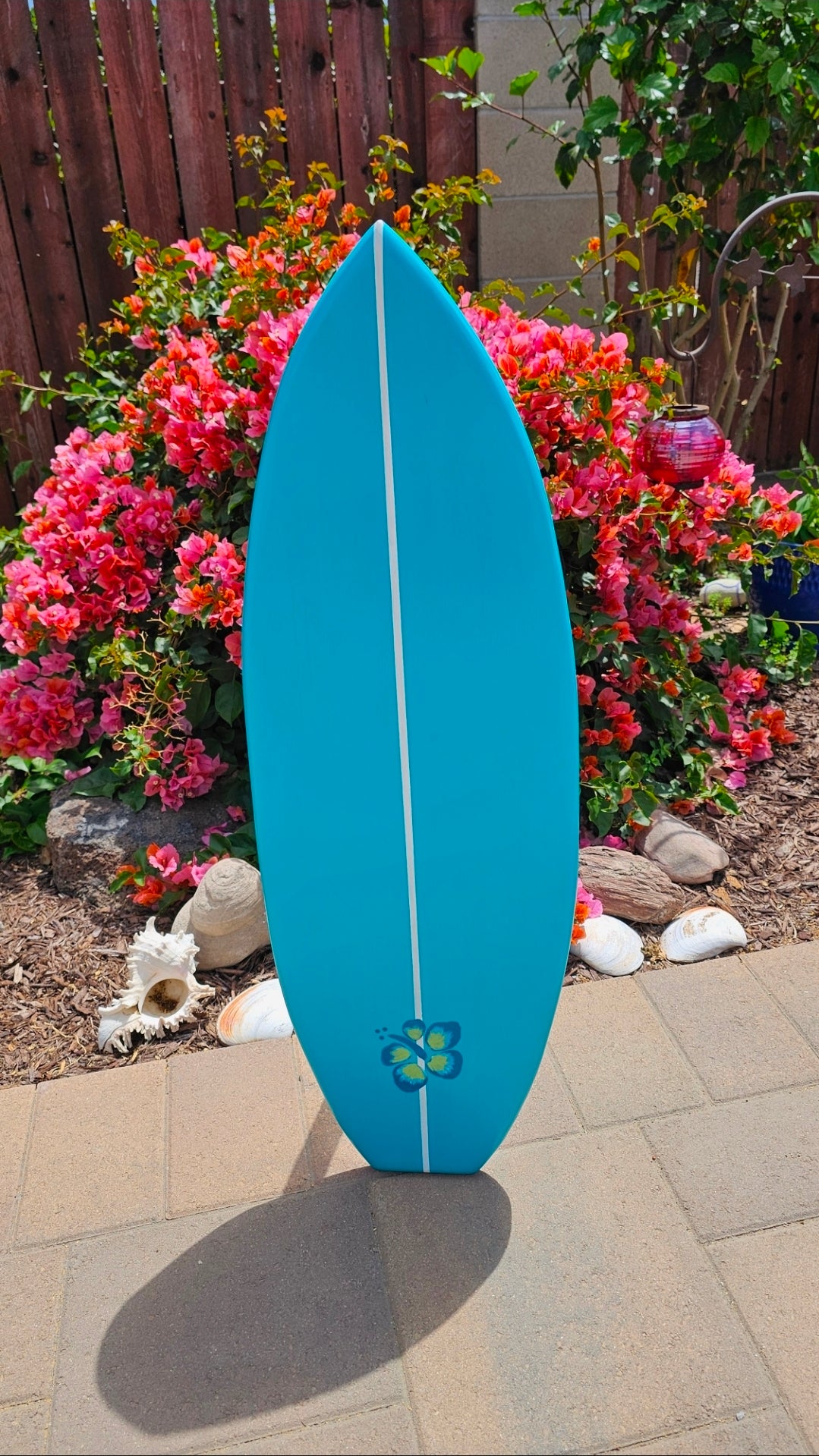 Teal Surfboard wall art | Tropical Beach Decor