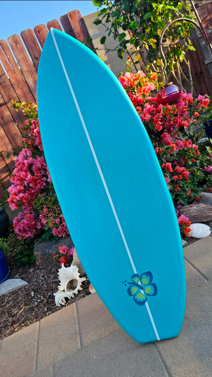 Teal Surfboard wall art | Tropical Beach Decor