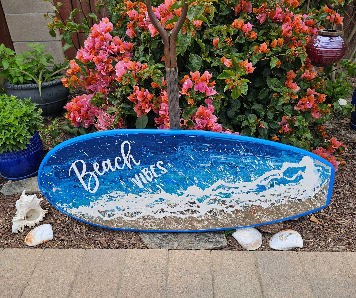 Beach vibes Surfboard Wall Art